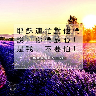Picture 07 - 馬 太 福 音 14:27 CUVT - 耶 穌 連 忙 對 他 們 說 ： 你 們 放 - Bible Verse Picture