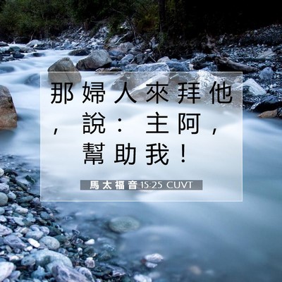 Picture 07 - 馬 太 福 音 15:25 CUVT - 那 婦 人 來 拜 他 ， 說 ： 主 阿 ， - Bible Verse Picture
