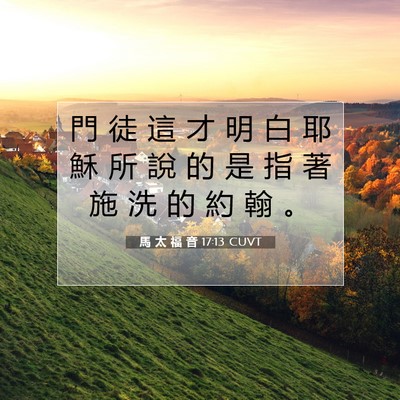 Picture 07 - 馬 太 福 音 17:13 CUVT - 門 徒 這 才 明 白 耶 穌 所 說 的 是 - Bible Verse Picture