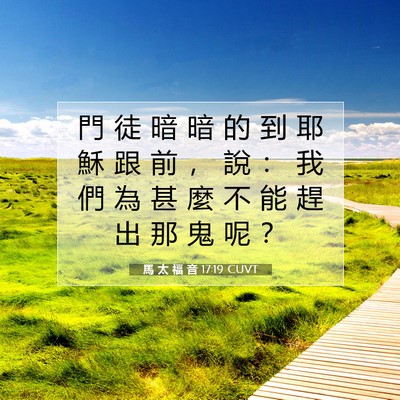 Picture 07 - 馬 太 福 音 17:19 CUVT - 門 徒 暗 暗 的 到 耶 穌 跟 前 ， 說 - Bible Verse Picture