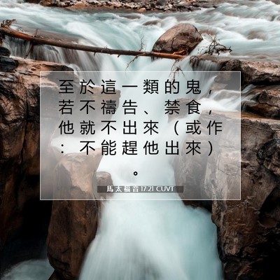 Picture 07 - 馬 太 福 音 17:21 CUVT - 至 於 這 一 類 的 鬼 ， 若 不 禱 告 - Bible Verse Picture