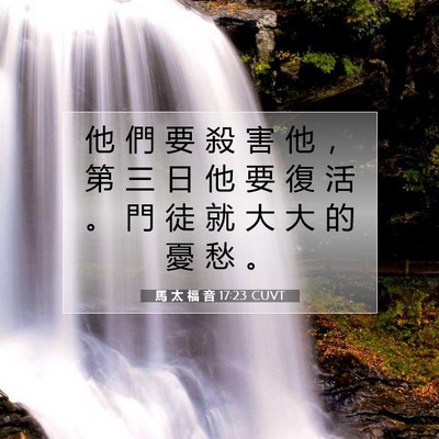 Picture 07 - 馬 太 福 音 17:23 CUVT - 他 們 要 殺 害 他 ， 第 三 日 他 要 - Bible Verse Picture