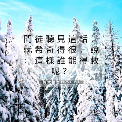 Picture 07 - 馬 太 福 音 19:25 CUVT - 門 徒 聽 見 這 話 ， 就 希 奇 得 很 - Bible Verse Picture
