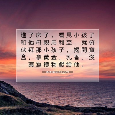 Picture 07 - 馬 太 福 音 2:11 CUVT - 進 了 房 子 ， 看 見 小 孩 子 和 他 - Bible Verse Picture