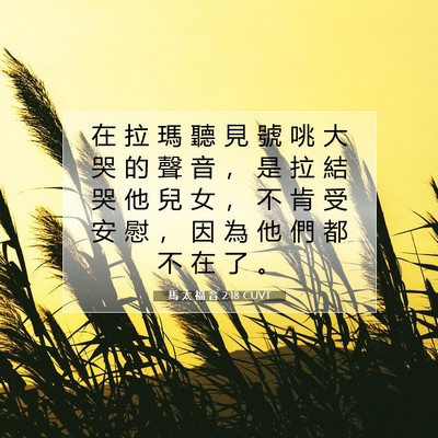 Picture 07 - 馬 太 福 音 2:18 CUVT - 在 拉 瑪 聽 見 號 咷 大 哭 的 聲 音 - Bible Verse Picture