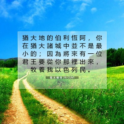 Picture 07 - 馬 太 福 音 2:6 CUVT - 猶 大 地 的 伯 利 恆 阿 ， 你 在 猶 - Bible Verse Picture