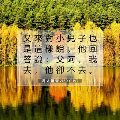 Picture 07 - 馬 太 福 音 21:30 CUVT - 又 來 對 小 兒 子 也 是 這 樣 說 。 - Bible Verse Picture