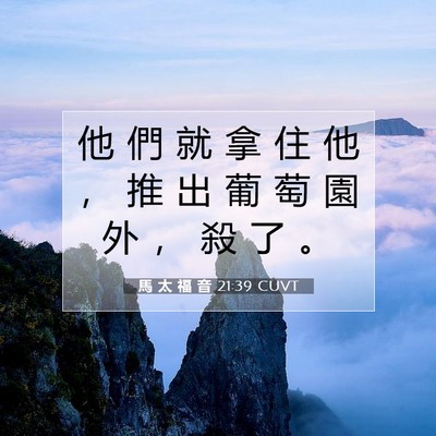 Picture 07 - 馬 太 福 音 21:39 CUVT - 他 們 就 拿 住 他 ， 推 出 葡 萄 園 - Bible Verse Picture