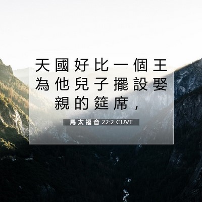 Picture 07 - 馬 太 福 音 22:2 CUVT - 天 國 好 比 一 個 王 為 他 兒 子 擺 - Bible Verse Picture