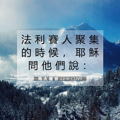 Picture 07 - 馬 太 福 音 22:41 CUVT - 法 利 賽 人 聚 集 的 時 候 ， 耶 穌 - Bible Verse Picture