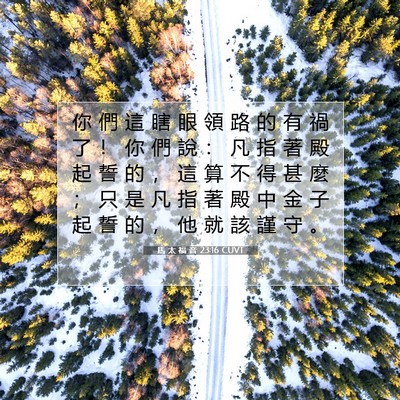 Picture 07 - 馬 太 福 音 23:16 CUVT - 你 們 這 瞎 眼 領 路 的 有 禍 了 ！ - Bible Verse Picture