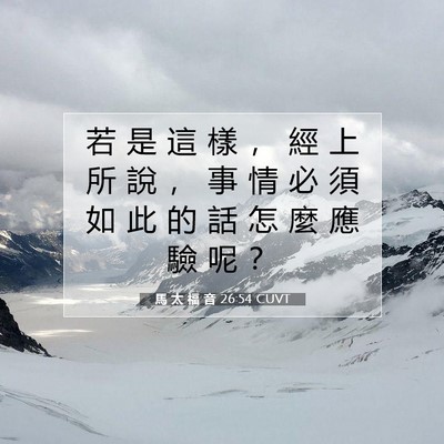 Picture 07 - 馬 太 福 音 26:54 CUVT - 若 是 這 樣 ， 經 上 所 說 ， 事 情 - Bible Verse Picture