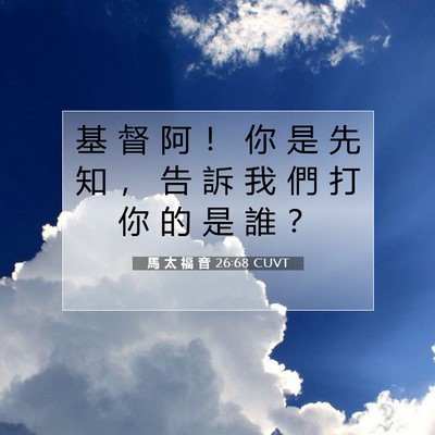 Picture 07 - 馬 太 福 音 26:68 CUVT - 基 督 阿 ！ 你 是 先 知 ， 告 訴 我 - Bible Verse Picture