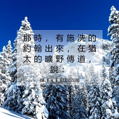 Picture 07 - 馬 太 福 音 3:1 CUVT - 那 時 ， 有 施 洗 的 約 翰 出 來 ， - Bible Verse Picture