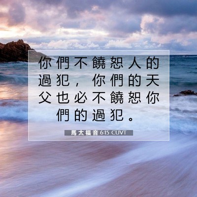 Picture 07 - 馬 太 福 音 6:15 CUVT - 你 們 不 饒 恕 人 的 過 犯 ， 你 們 - Bible Verse Picture
