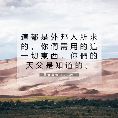 Picture 07 - 馬 太 福 音 6:32 CUVT - 這 都 是 外 邦 人 所 求 的 ， 你 們 - Bible Verse Picture
