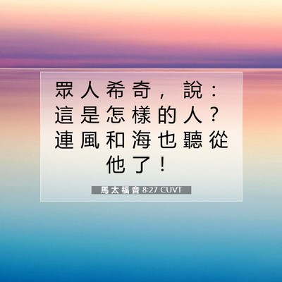 Picture 07 - 馬 太 福 音 8:27 CUVT - 眾 人 希 奇 ， 說 ： 這 是 怎 樣 的 - Bible Verse Picture