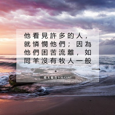 Picture 07 - 馬 太 福 音 9:36 CUVT - 他 看 見 許 多 的 人 ， 就 憐 憫 他 - Bible Verse Picture
