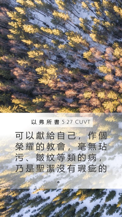 以 弗 所 書 5:27 CUVT Bible Verse Image