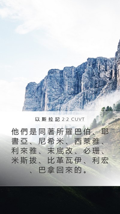 以 斯 拉 記 2:2 CUVT Bible Verse Image