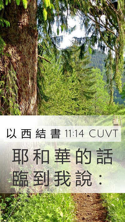 以 西 結 書 11:14 CUVT Mobile Phone Wallpaper - 耶 和 華 的 話 臨 到 我 說 - Mobile Bible Verse Wallpaper