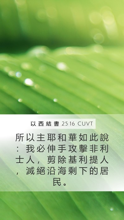 以 西 結 書 25:16 CUVT Bible Verse Image