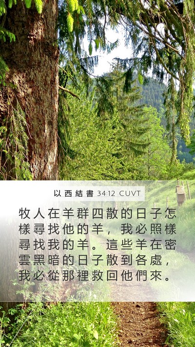 以 西 結 書 34:12 CUVT Bible Verse Image