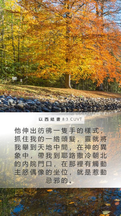 以 西 結 書 8:3 CUVT Bible Verse Image