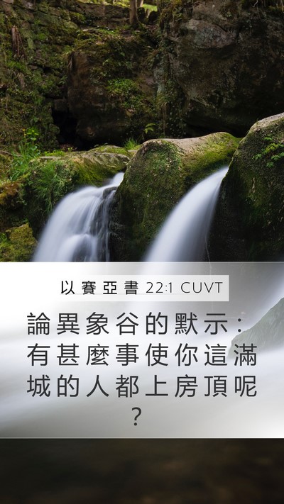 以 賽 亞 書 22:1 CUVT Bible Verse Image