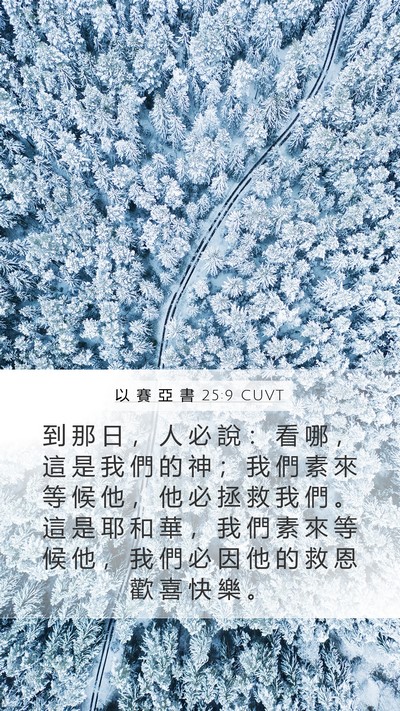 以 賽 亞 書 25:9 CUVT Bible Verse Image