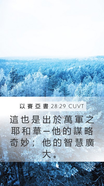 以 賽 亞 書 28:29 CUVT Bible Verse Image