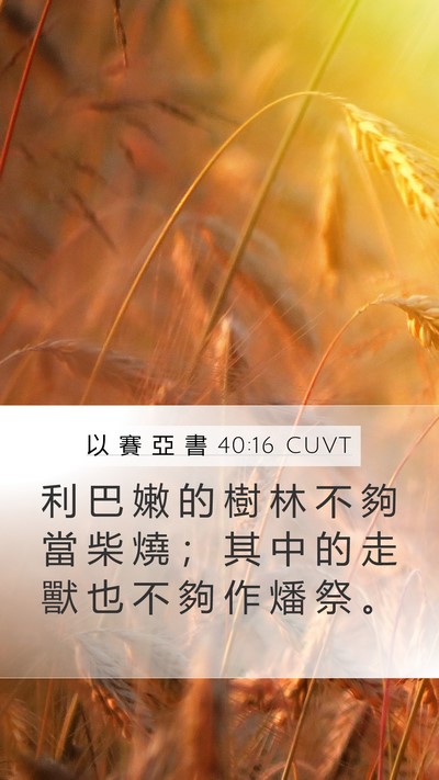 以 賽 亞 書 40:16 CUVT Bible Verse Image