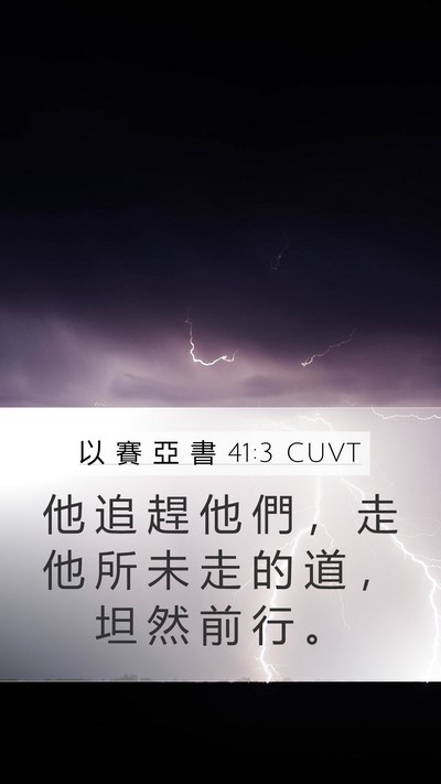 以 賽 亞 書 41:3 CUVT Mobile Phone Wallpaper - 他 追 趕 他 們 ， 走 他 所 未 走 的 - Mobile Bible Verse Wallpaper