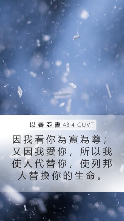 以 賽 亞 書 43:4 CUVT Bible Verse Image