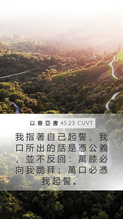 以 賽 亞 書 45:23 CUVT Bible Verse Image