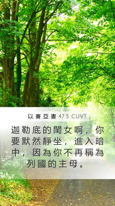 以 賽 亞 書 47:5 CUVT Bible Verse Image