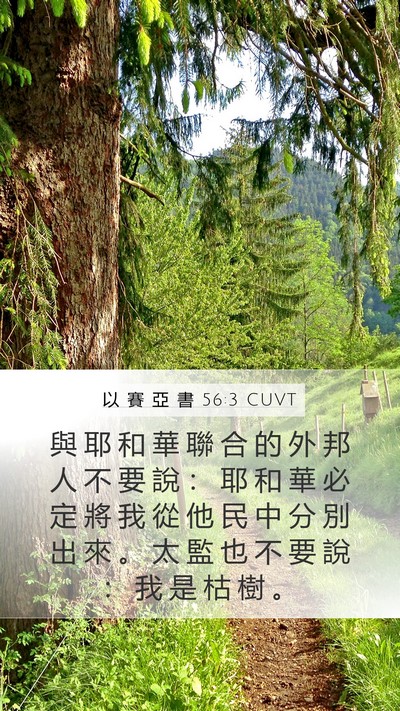 以 賽 亞 書 56:3 CUVT Bible Verse Image