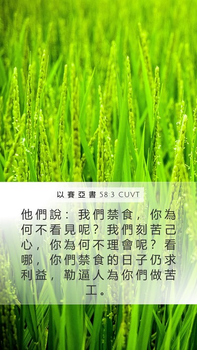 以 賽 亞 書 58:3 CUVT Bible Verse Image