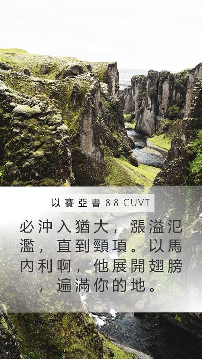以 賽 亞 書 8:8 CUVT Bible Verse Image