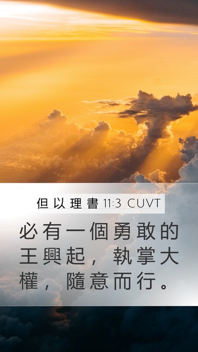 但 以 理 書 11:3 CUVT Mobile Phone Wallpaper - 必 有 一 個 勇 敢 的 王 興 起 ， 執 - Mobile Bible Verse Wallpaper