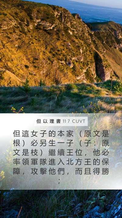 但 以 理 書 11:7 CUVT Mobile Phone Wallpaper - 但 這 女 子 的 本 家 （ 原 文 是 根 - Mobile Bible Verse Wallpaper