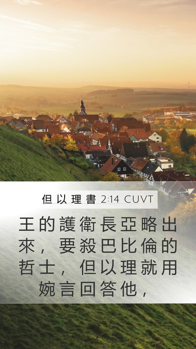 但 以 理 書 2:14 CUVT Mobile Phone Wallpaper - 王 的 護 衛 長 亞 略 出 來 ， 要 殺 - Mobile Bible Verse Wallpaper