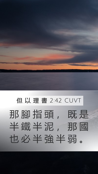 但 以 理 書 2:42 CUVT Mobile Phone Wallpaper - 那 腳 指 頭 ， 既 是 半 鐵 半 泥 ， - Mobile Bible Verse Wallpaper