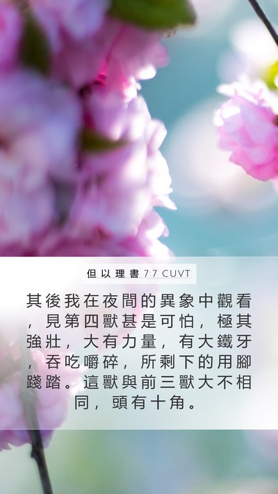 但 以 理 書 7:7 CUVT Bible Verse Image