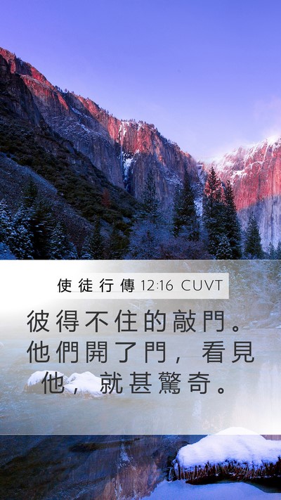 使 徒 行 傳 12:16 CUVT Mobile Phone Wallpaper - 彼 得 不 住 的 敲 門 。 他 們 開 了 - Mobile Bible Verse Wallpaper