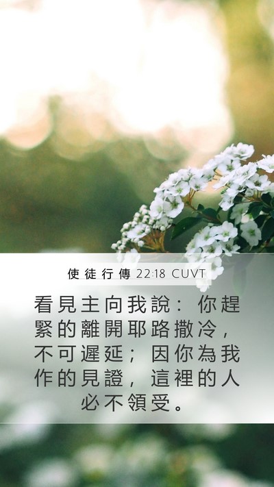 使 徒 行 傳 22:18 CUVT Bible Verse Image