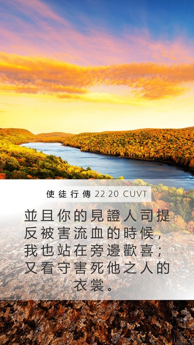使 徒 行 傳 22:20 CUVT Bible Verse Image