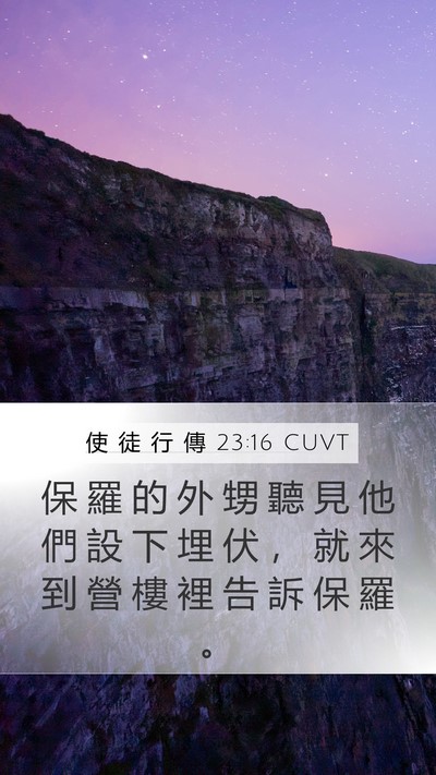 使 徒 行 傳 23:16 CUVT Bible Verse Image