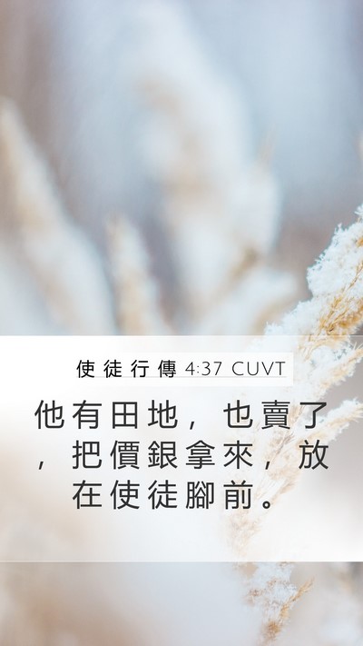 使 徒 行 傳 4:37 CUVT Bible Verse Image