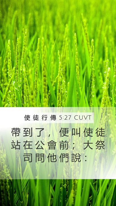 使 徒 行 傳 5:27 CUVT Bible Verse Image